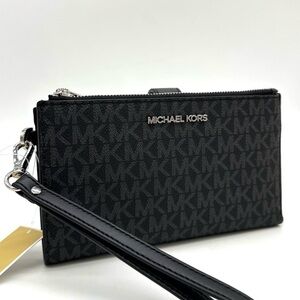 Michael Kors Large Double Zip Wallet Wristlet Black